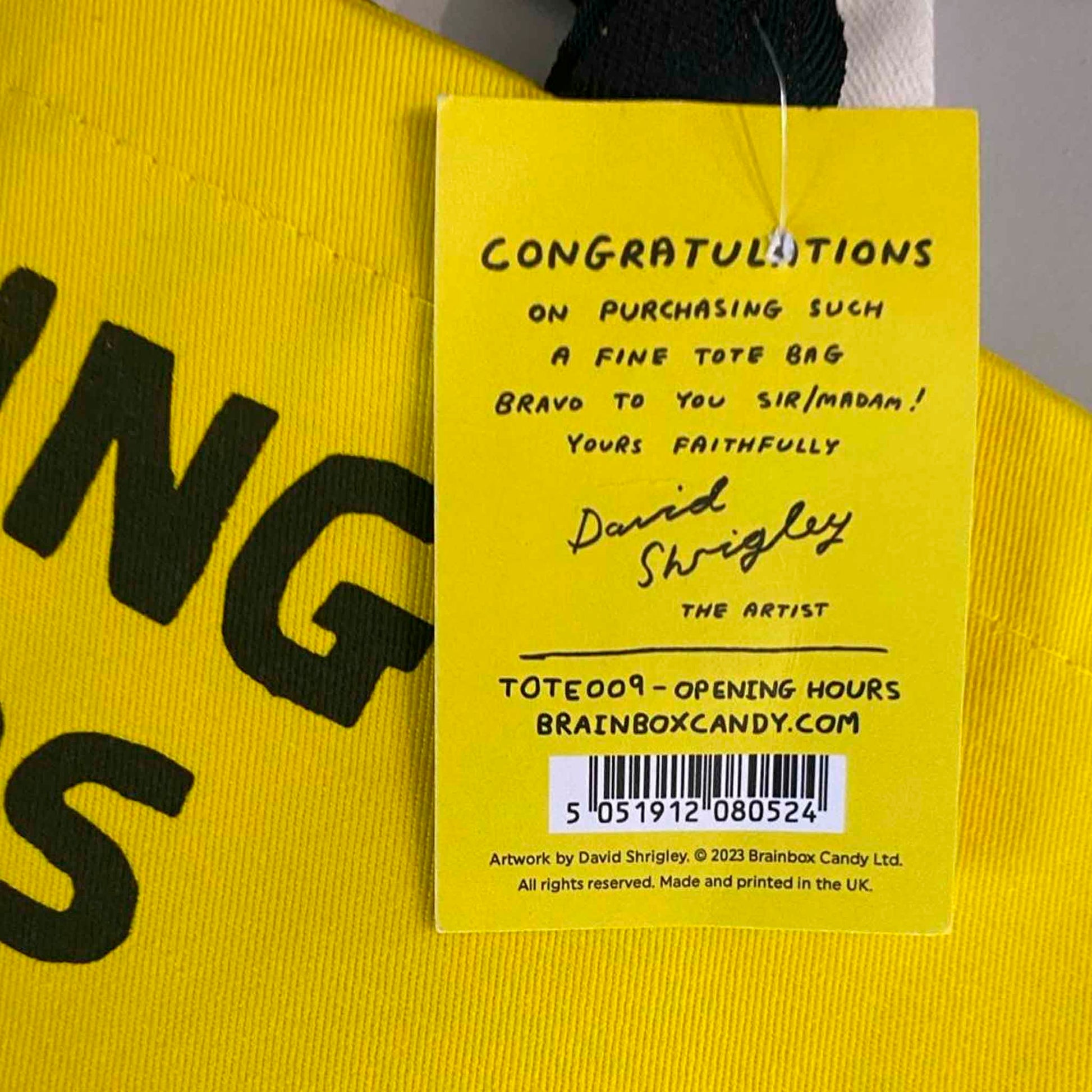 "Opening Hours" Tote Bag