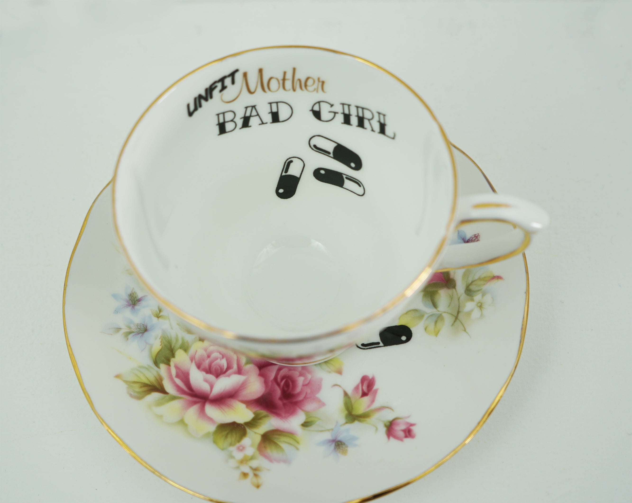 Carrie Reichardt: 'Unfit Mother', cup and saucer